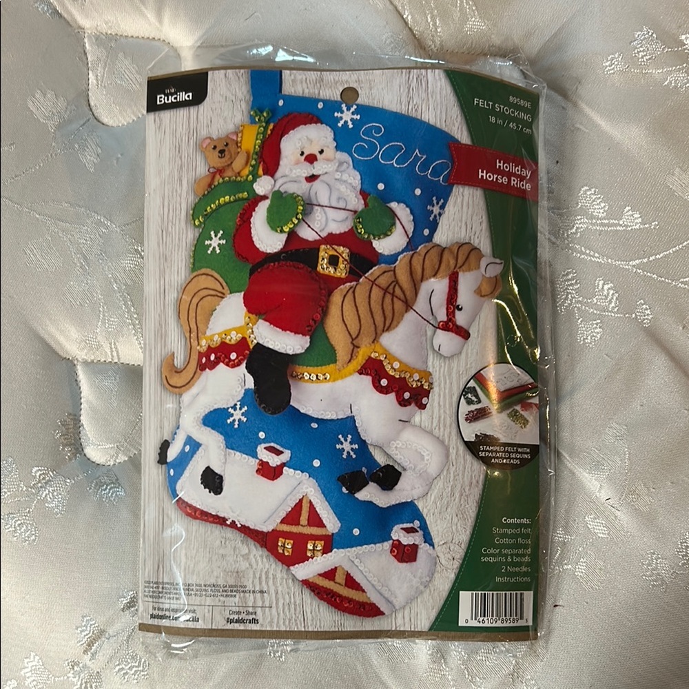 Bucilla Red and White Holiday Decor Stocking Kit